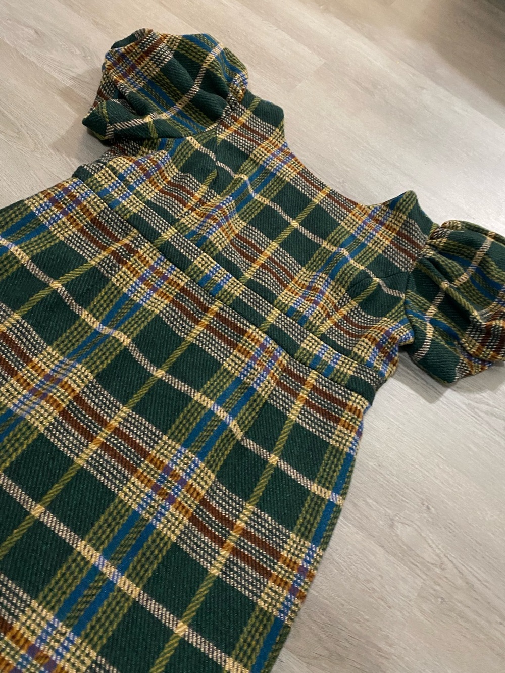 Ivy City Co Holly Plaid Tartan Puff Sleeve Midi Dress Plus Size 1x - Picture 3 of 11